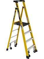 Heavy-Duty Podium Ladders with Casters-2