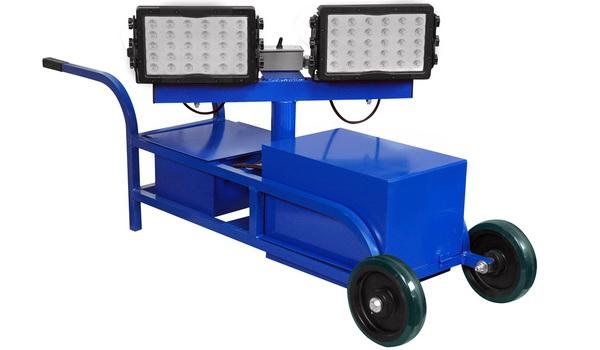 Portable LED Work Area Light Cart with Rechargeable Battery Bank