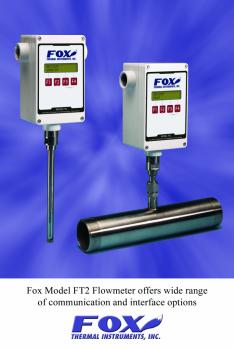 Fox Model FT2 Flowmeter Offers Wide Range of Communication and Interface Options