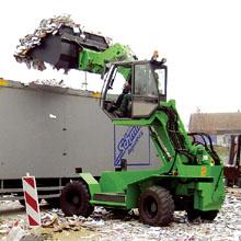 Compact Load/Lift Machine features Telescoping Boom
