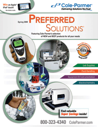 NEW Spring 2009 Cole-Parmer® Preferred Solutions® Catalog