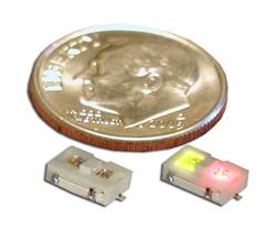 RoHS compliant, Ultra-Sub Miniature Illuminated Switch with TWO embedded independent LEDs