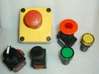 22mm push buttons, pilot lights, selector switches