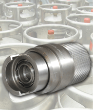 PROPANE CONNECTOR FILLS ACME CYLINDERS FASTER WITH FULL-FLOW DESIGN