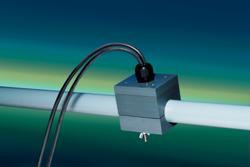 ULTRASONIC TRANSDUCER CLAMPS ONTO OUTSIDE OF SMALL PIPES