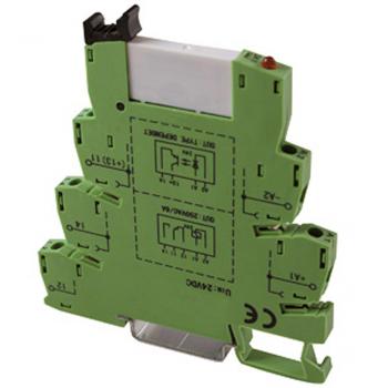 DIN-rail mounted, pluggable SPDT Relays
