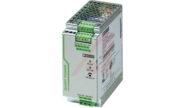 Power Supply;AC-DC;24V@10A;85-264V In;Enclosed;DIN Rail Mount;QUINT Series