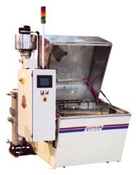 ROTARY PARTS WASHER RINSES AND DRIES