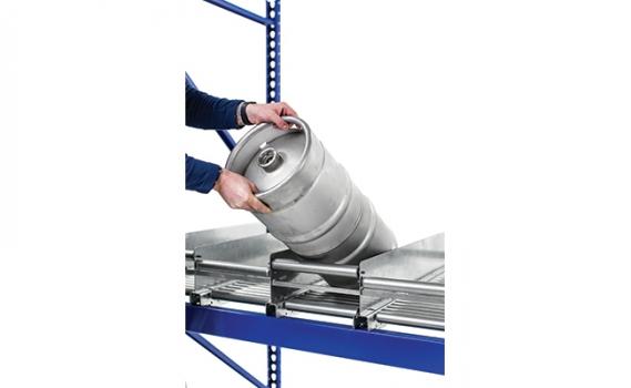Keg Roller Track Reduces Space