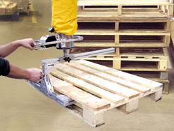 VACUUM TUBE LIFTER FEATURES PALLET HANDLING ATTACHMENT