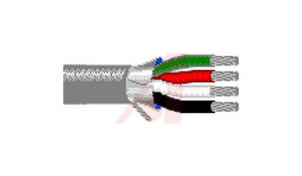 Cable; 4 cond; 24AWG; Strand (7X32); Foil shielded; Chrome jkt; 100 ft.