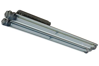 Explosion Proof Fluorescent Light with Emergency Battery Backup - 4' 4 Lamp Fixture - Bi-Axial Bulb