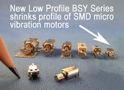 Low Profile SMD Micro MOTORS featuring 3.4mm Height; For Vibration applications