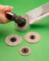 QUICK CHANGE ABRASIVE DISCS USE FACE AND EDGE TO REACH INTO CORNERS