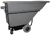 New Motorized Dump Hopper eliminates strains and pains from transporting heavy trash and debris in factories, schools and warehouses