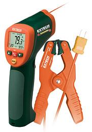Wide Range IR Thermometer with Type K input and Pipe Clamp