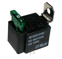 RoHS Automotive A9 Series Relay with Standard Automotive Fuse and Improved Switch Capacity at 40A