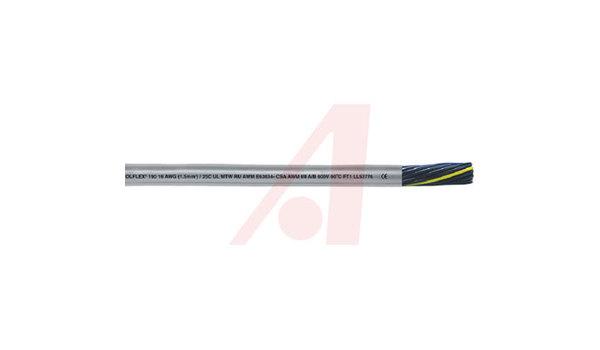 Flexible Cable, OLFLEX 190 Multiconductor Oil Resistant 18/3c,UL MTW,CSA,CE,600V