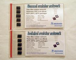 SAMPLE KITS WITH MINIATURE THIN FILM RESISTOR NETWORKS CONFIGURED IN ISOLATED AND BUSSED CIRCUITS