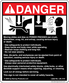 New Safety Sign for Power Presses