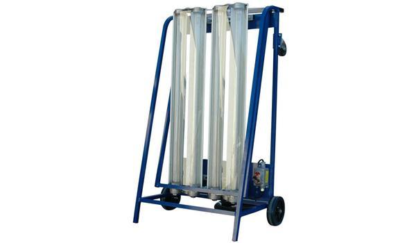 Upright Explosion Proof Fluorescent Light Cart with Wheels